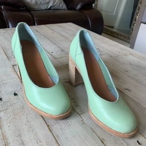 Swedish Hasbeens Leather Block Heels